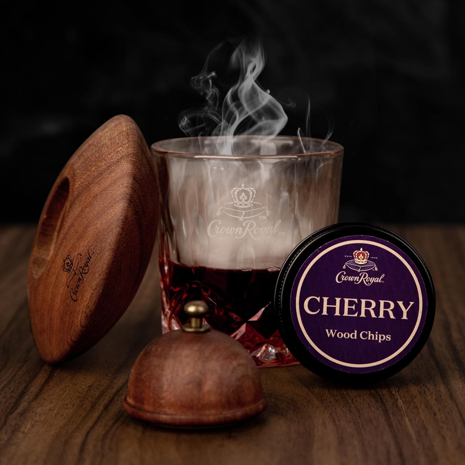 Crown Royal Cocktail Smoking Kit – 10-Piece Smoker Set for Whiskey & Cocktails with Torch, Wood Chips, Smoker Lid, Glasses & Accessories – Premium Gift Set for Men, Bourbon Lovers & Home Bars - Image 3