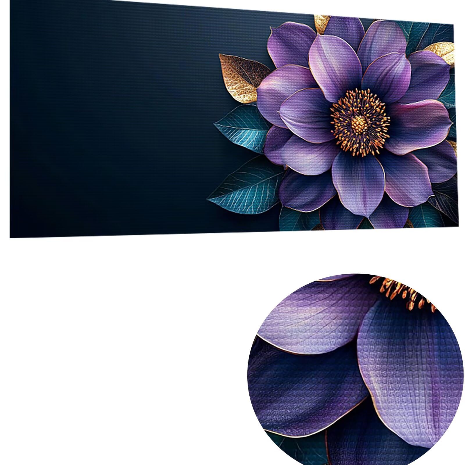 Diamentowa sztuka fioletowa; zestawy do malowania diamentami dla dorosłych kwiat 1 duży 55 x 110 cm sztuka i rzemiosło dla dzieci początkujących DIY 5D pełne wiercenie kryształ klejnot sztuka haft