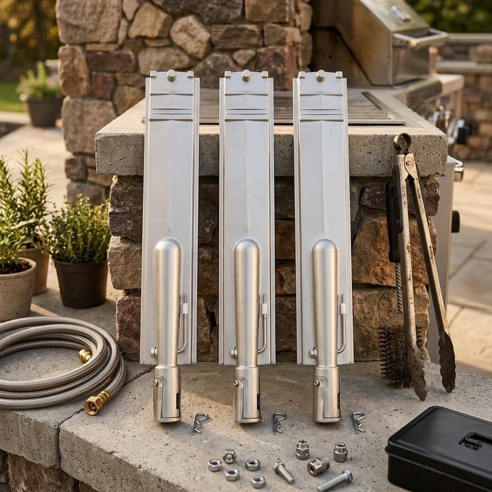 Bruciatore per barbecue in acciaio inox 304, 40,6 x 7,9 x 5,3 cm, gas