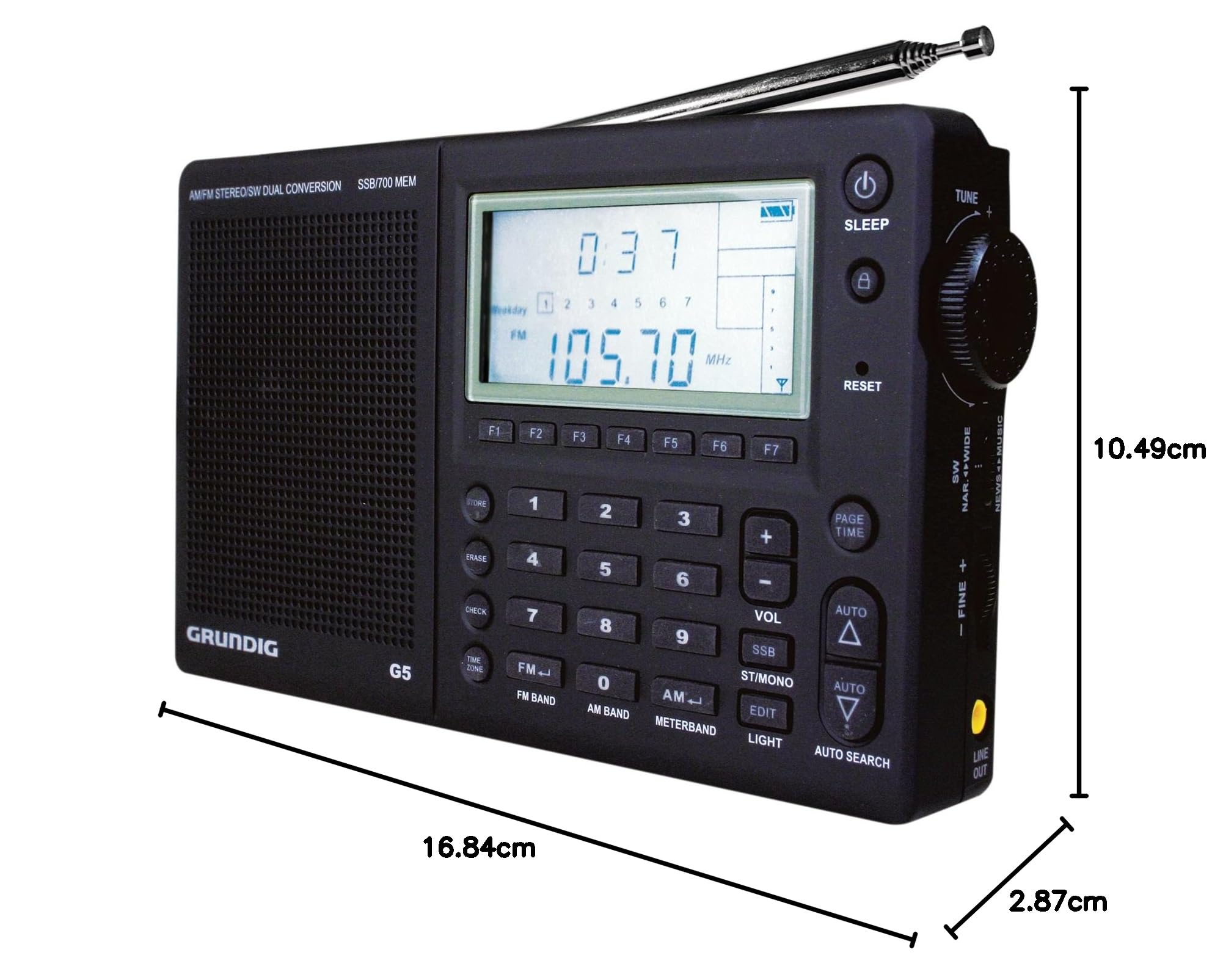 STOCKAGE RADIOFRÉQUENCE SSB radio à ondes courtes avec horloge et antenne 9 7 EUR 147,25