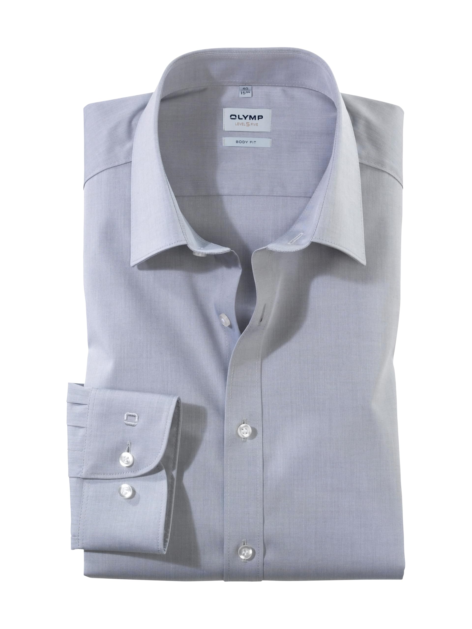 Olymp Level Five Body Fit Shirt - Silver - 44