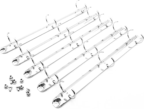 Miniatura 27 de Juego de 2 cuadernos de metal de tamaño carta estándar de 3 anillas, kit de reemplazo de mecanismo de 3 anillas, 3 anillos tóricos, peines de hojas