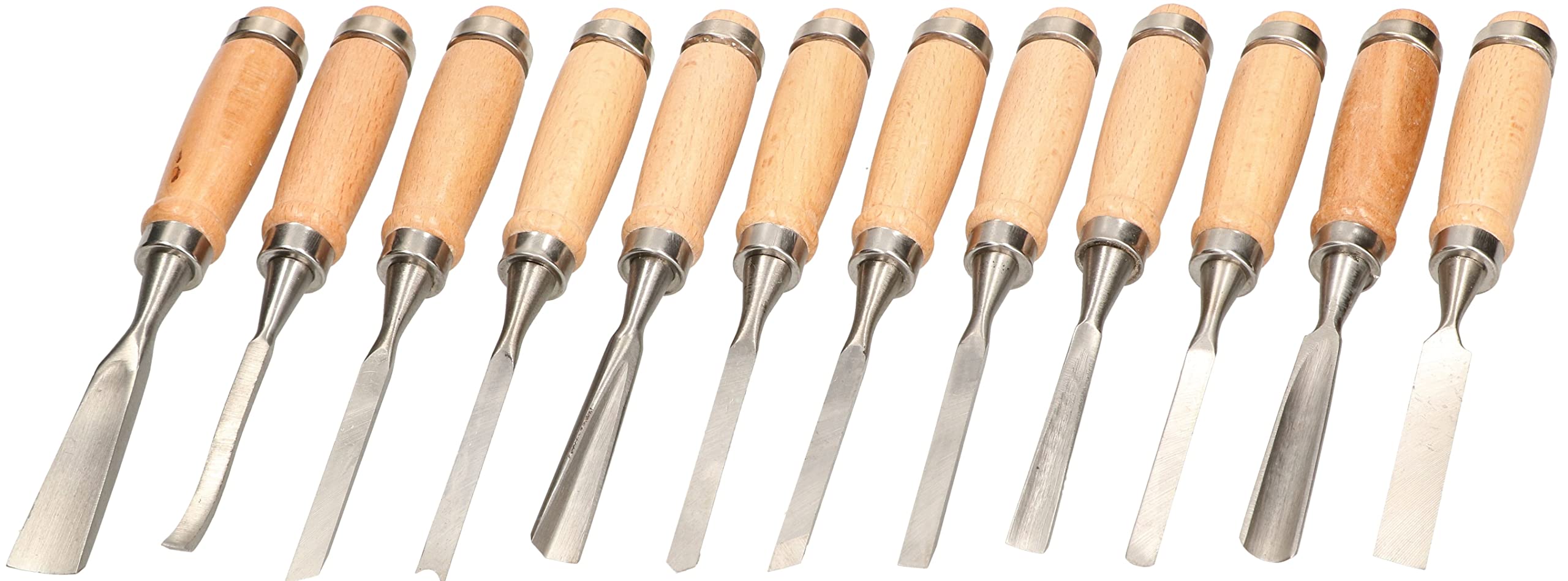 KOTARBAU® Lot de 12 ciseaux à bois pour sculpteurs et menuiserie avec manche en bois