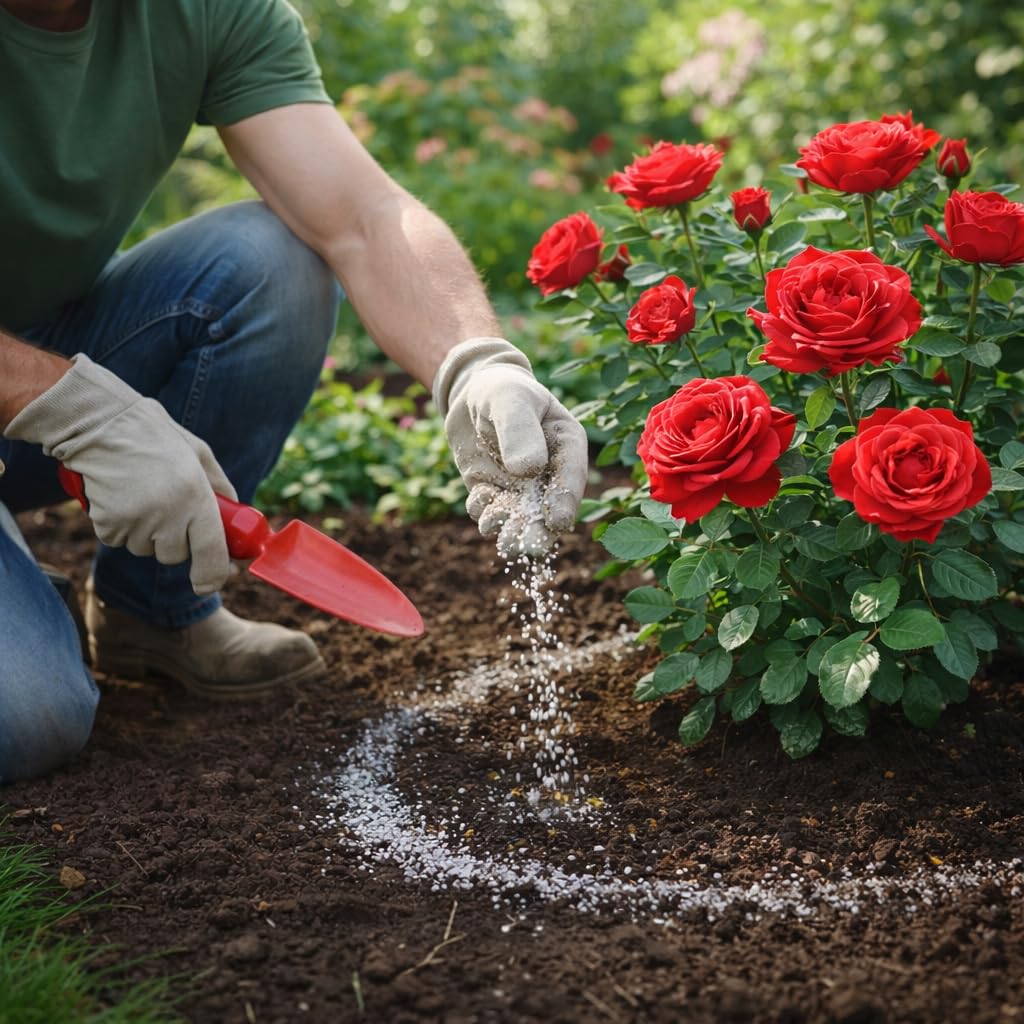 GiDeli Rosendünger 25 kg - Granulat für Rosenbeete und Zierhecken | ergiebiger Vorrat für Dauerbedarf, viel Kalium für Trockenheit und Frost, wenig Chlorid schont die Wurzeln