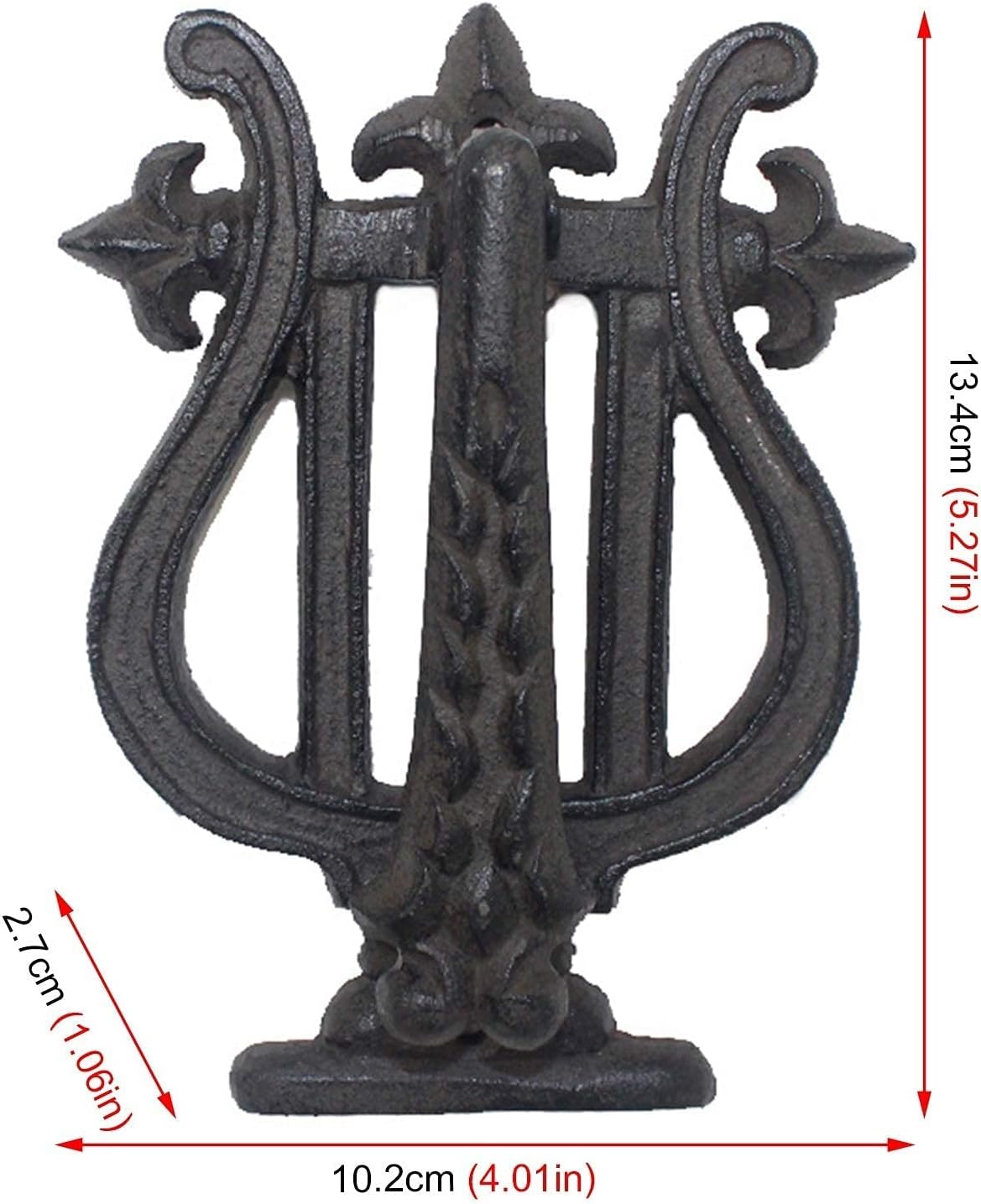Luxury Wall Decor Restorer Supply Antique Cast Iron Door Knocker Ring Vintage Black Gate Knocker Cabin Door Handle Mighty Spear Furniture Door Ring Easy to Install Homemade Craft Dec (10.2 ×
