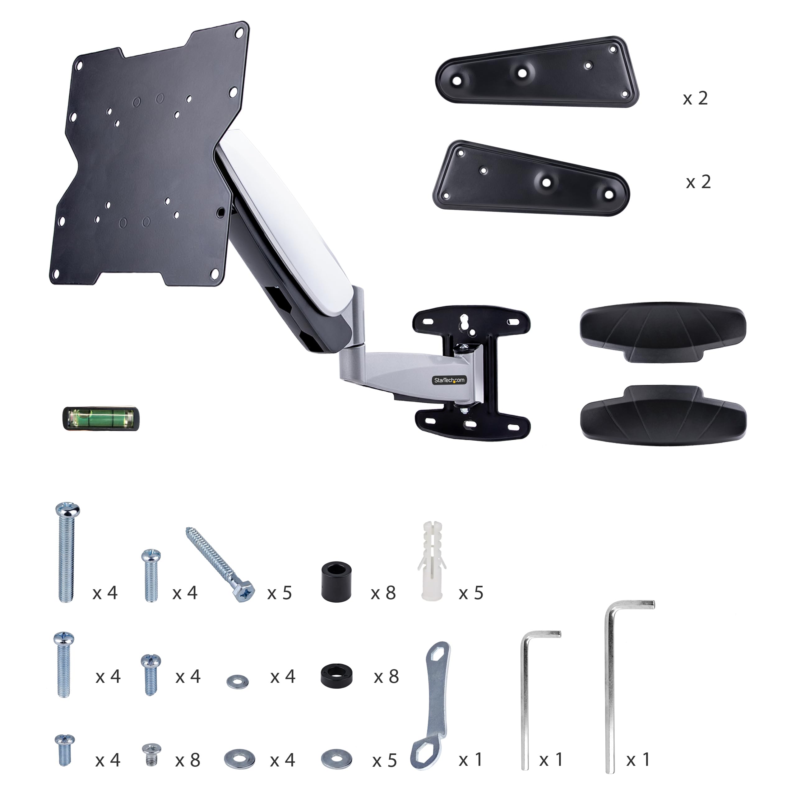 StarTech Staffa TV VESA da 23" a 55" fino a 30kg (FHA-TV-WALL-MOUNT) | Braccio Estensibile, Inclinabile e Orientabile, Design Sottile