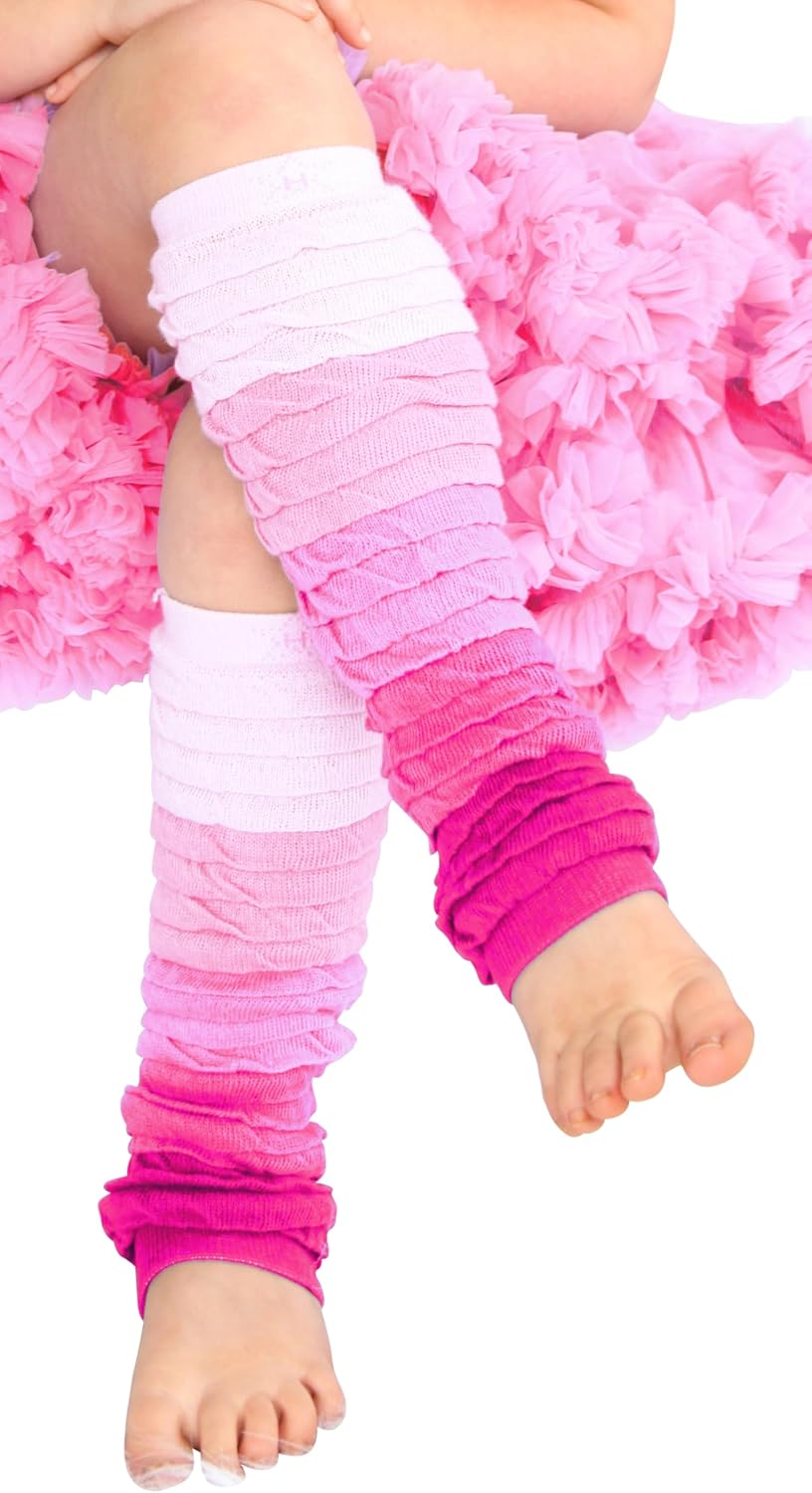 Girls Ombre Legruffle Legwarmers in Pink or Violet