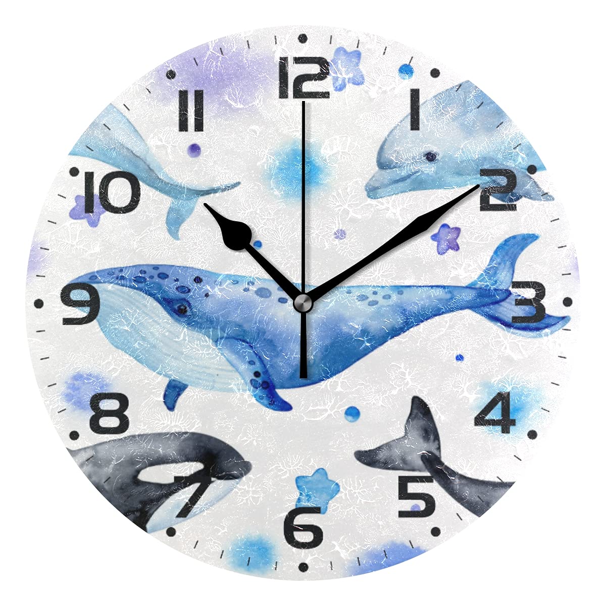 Amazon.co.jp: MiaoLD 掛け時計 置き時計 サイレント 連続秒針 鯨