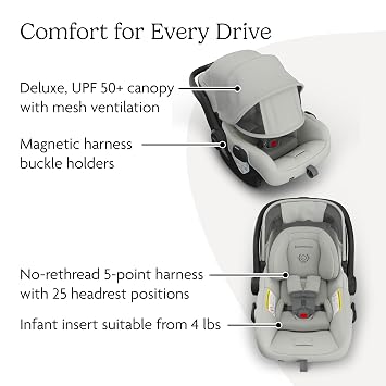 UPPAbaby Mesa V3 Infant Car Seat with Base, Insert & SmartSecure - Savannah