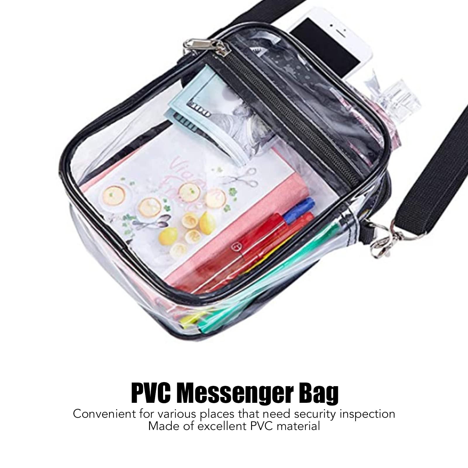 plplaaoo Borsa da Stadio Trasparente, Borsa Grande a Tracolla Trasparente, Borsa a Tracolla Trasparente a Tracolla, Regolazione in PVC antisporco e Borsa a Tracolla Trasparente Resistente all'Acqua