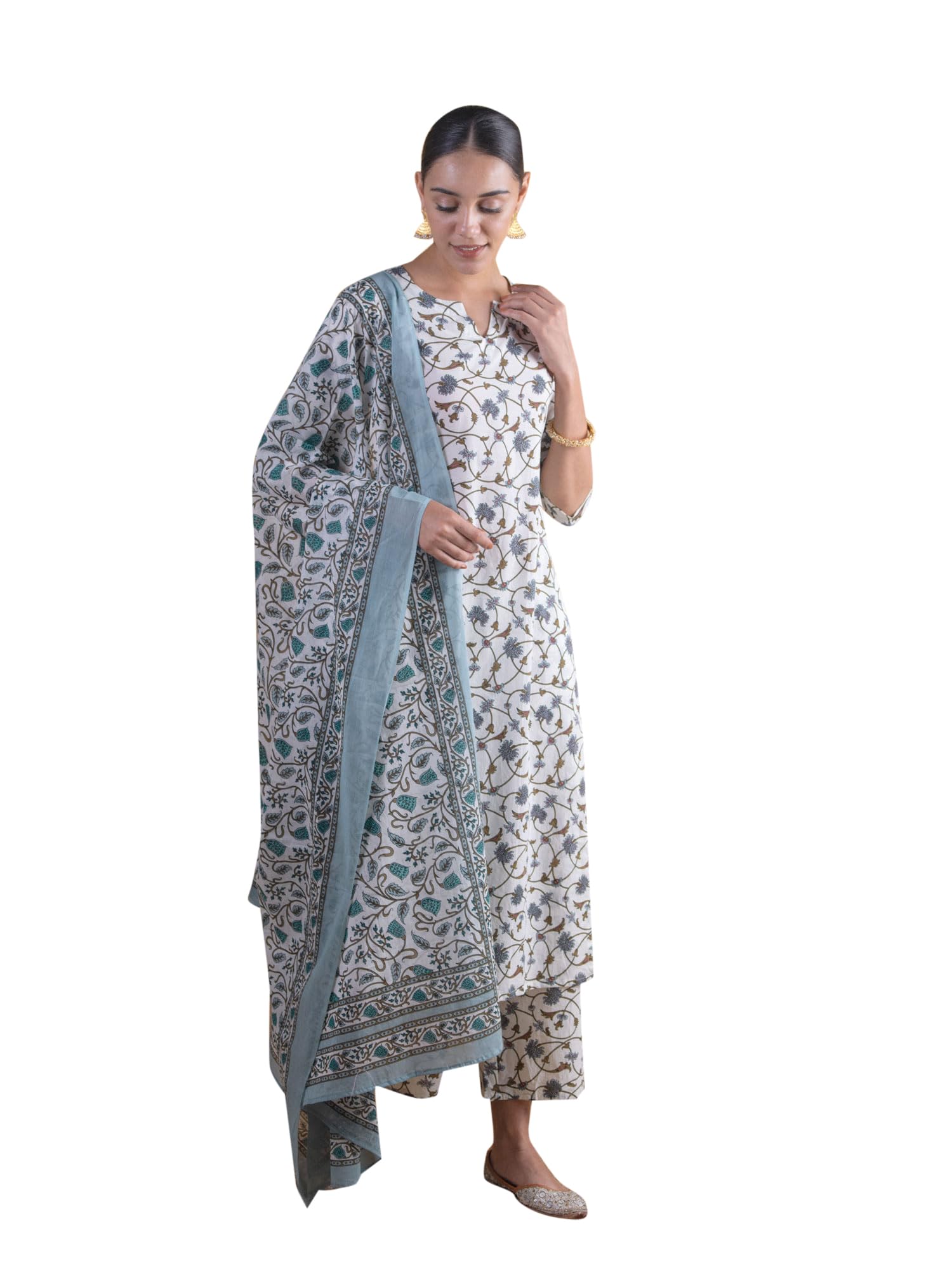 libas Women's Silk Blend Printed Straight Kurta Set-picture-12