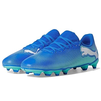 PUMA Kids Future Play Firm Artificial Ground (Little Kid/Big Kid) Kids Shoes Hyperlink Blue/Mint/Puma White