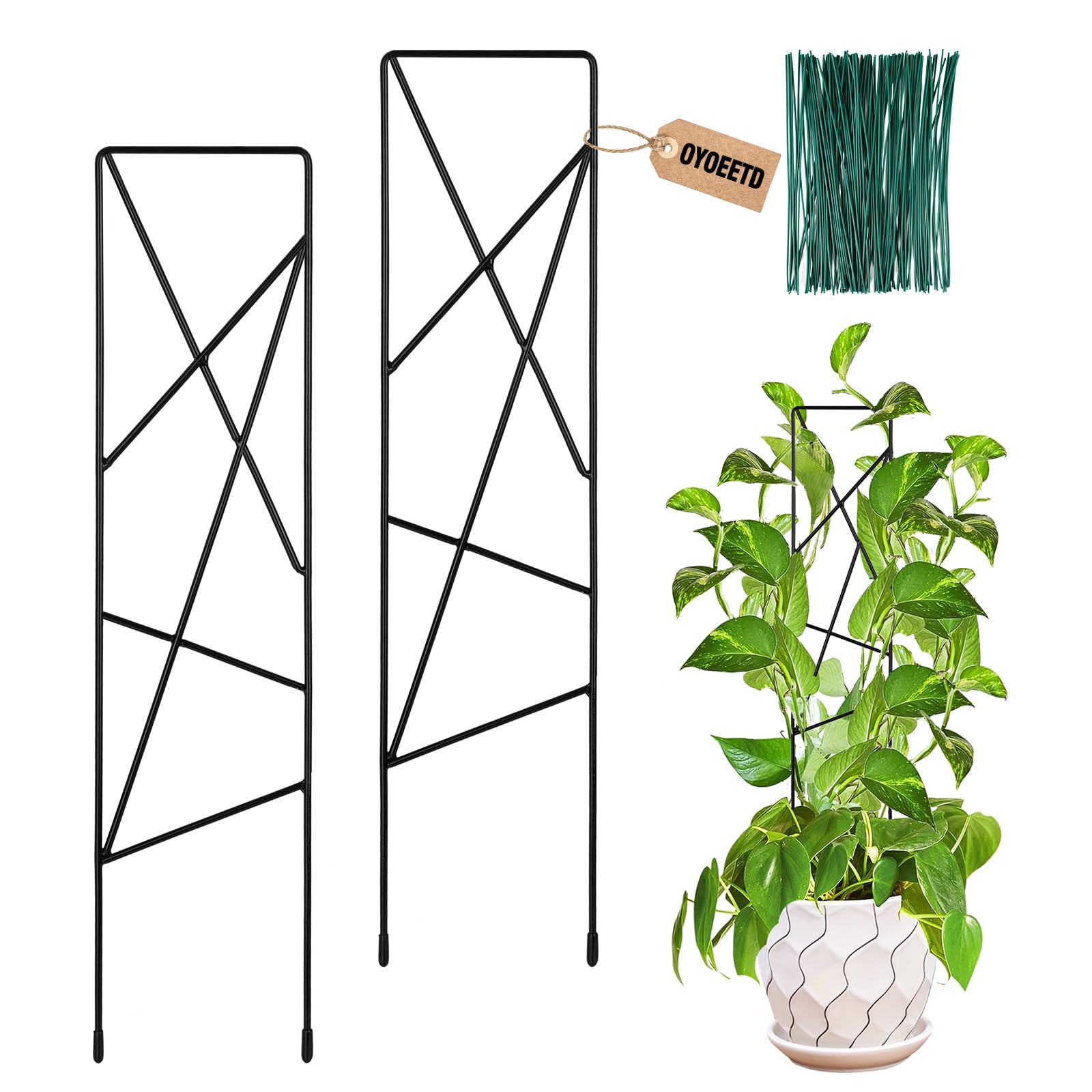 17.5 inch Small Trellis for Potted Plants, Metal Plant Trellis Indoor