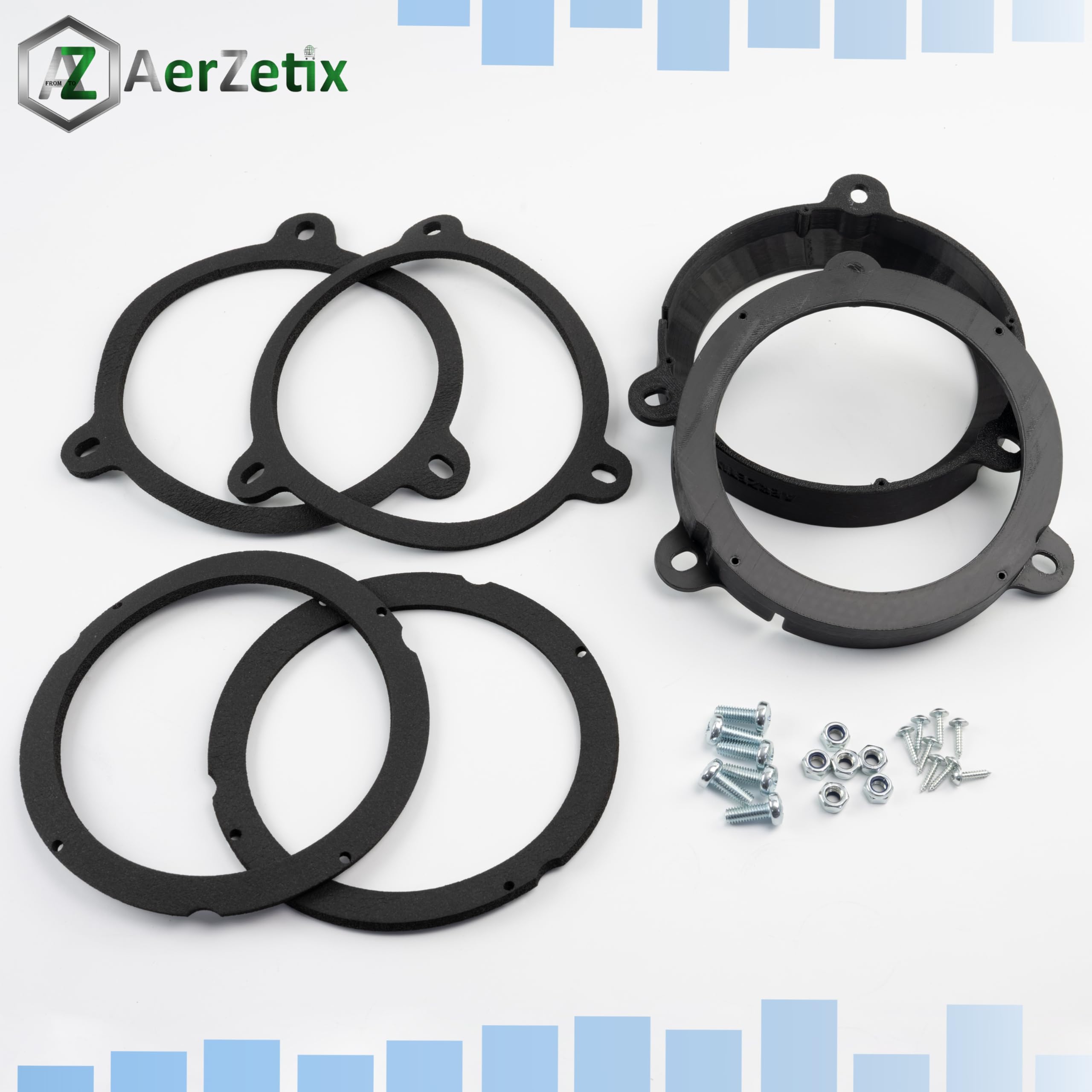 Aerzetix - Kit di 2 adattatori/supporti altoparlanti Ø130 mm | compatibili con Renault Wind E4M (porte anteriori), Mégane III, Dacia Logan Sandero (anteriore e posteriore), Sandero II (posteriore)