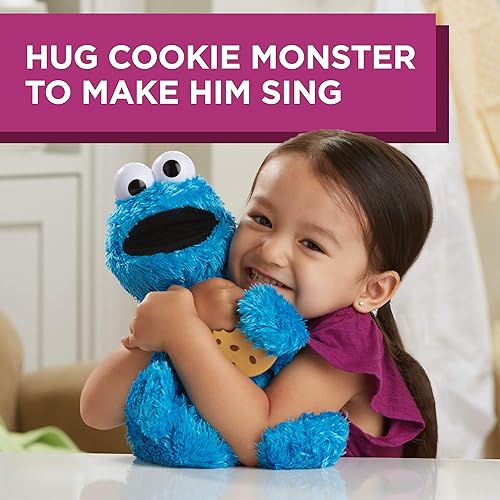 Miniatura 5 de Sesame Street Feed Me Cookie Monster Plush: monstruo interactivo de galletas de 13 pulgadas, dice frases tontas, risas del vientre, juguete para