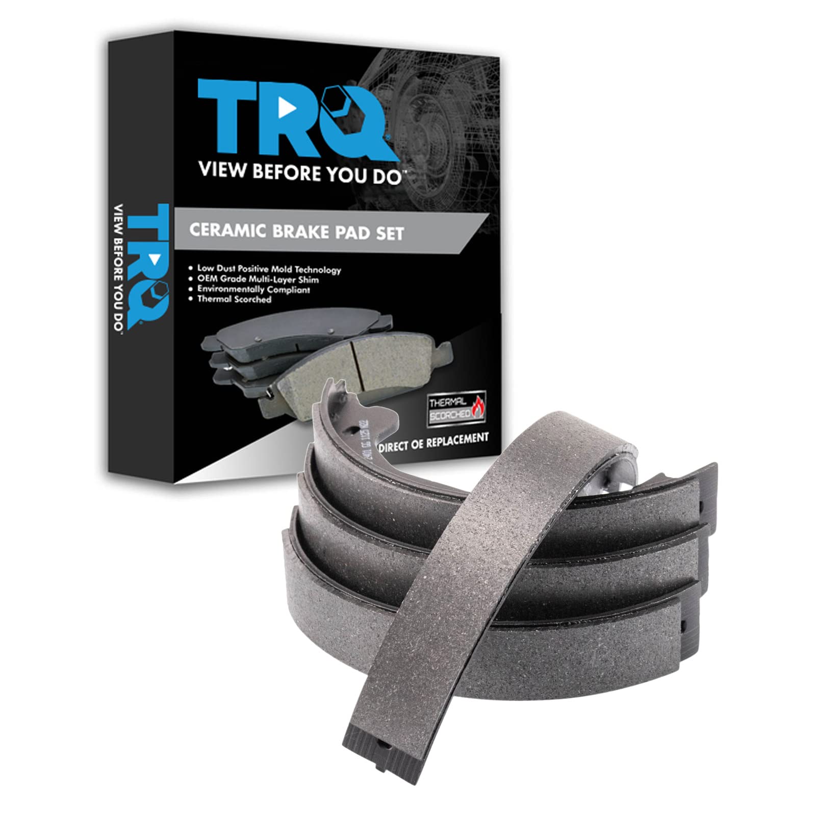 TRQ Rear Parking Brake Shoe Set