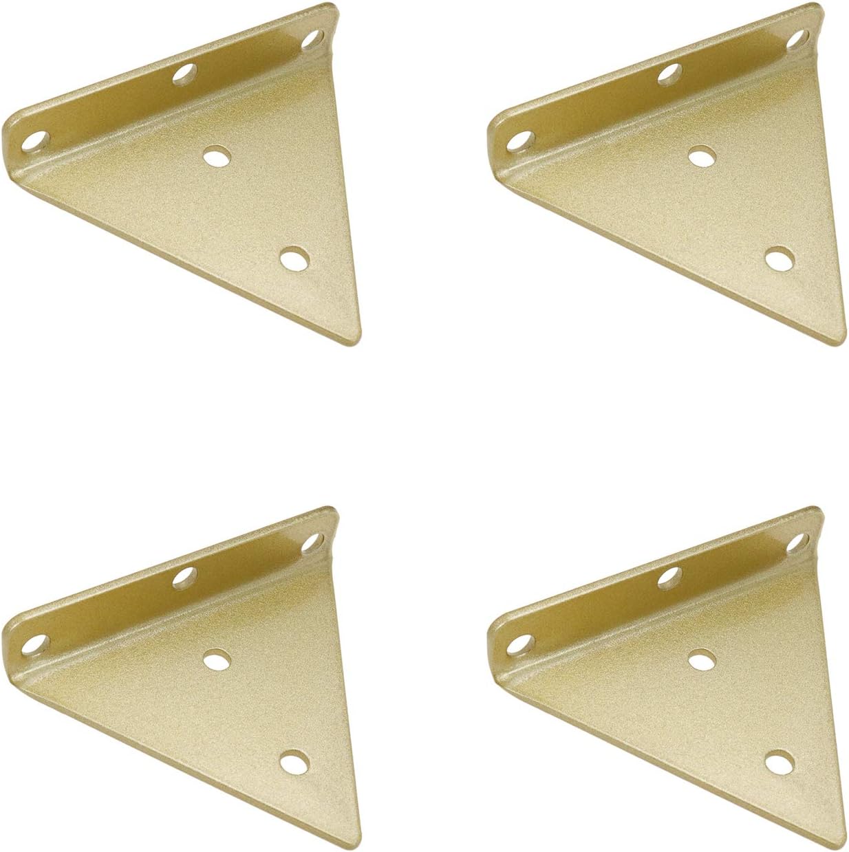 Geesatis 4 Pcs Wall Mounted Shelving Brackets Triangle Support Shelf Bracket Heavy Duty Hanging Bracket, with Mounting Screws, Gold