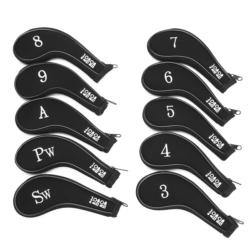 10L0L Golf Club Head Covers, Neoprene Zippered Golf Club Head Iron