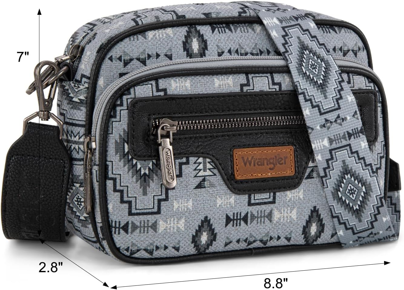 Wrangler Aztec Crossbody Bags for Women Crossbody Purse Shoulder Handbag Crossover Bag with Two Replaceable Strap - Image 5