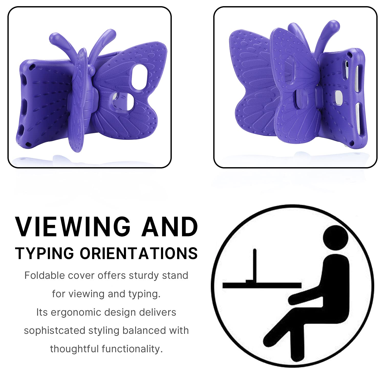 Simicoo Lenovo Tab M9 2023 Cute Butterfly Case with Stand for Kids