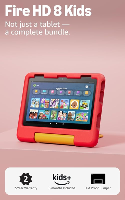 Tableta Amazon Fire HD 8 Kids (modelo más nuevo), de 3 a 7 años. Con brillante pantalla HD de 8". Incluye contenido exclusivo y sin publicidad, controles parentales y batería de 13 h, 32 GB, Disney Pixar Cars