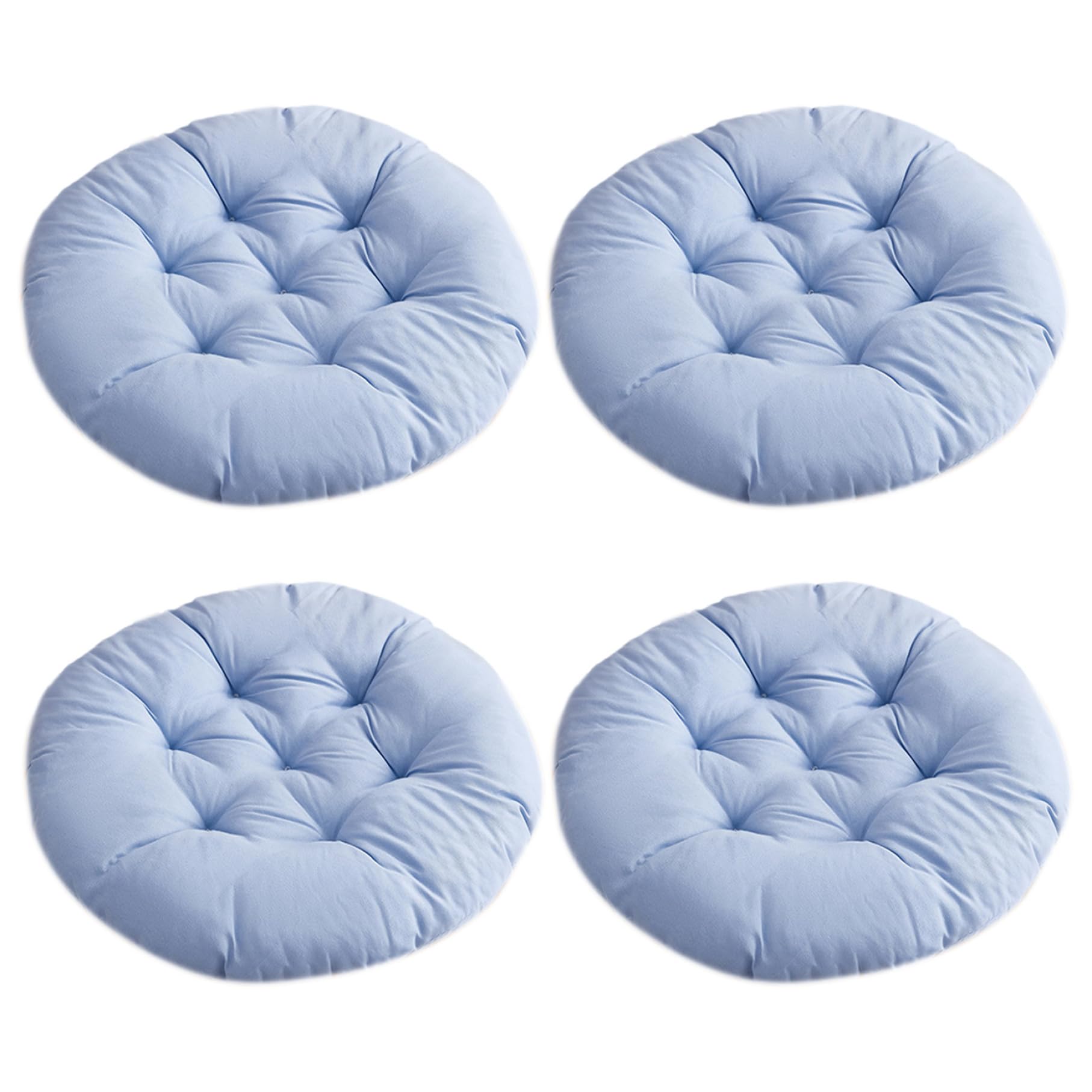 NIDONE Round Seat CushionRound Chair Cushions, 4PCS 14 Inch Floor Pillows for Adults, Thick Round Floor Cushion, Soft Elastic Round Seat Cushion for Yoga Living Room Sofa Balcony Outdoor Grey