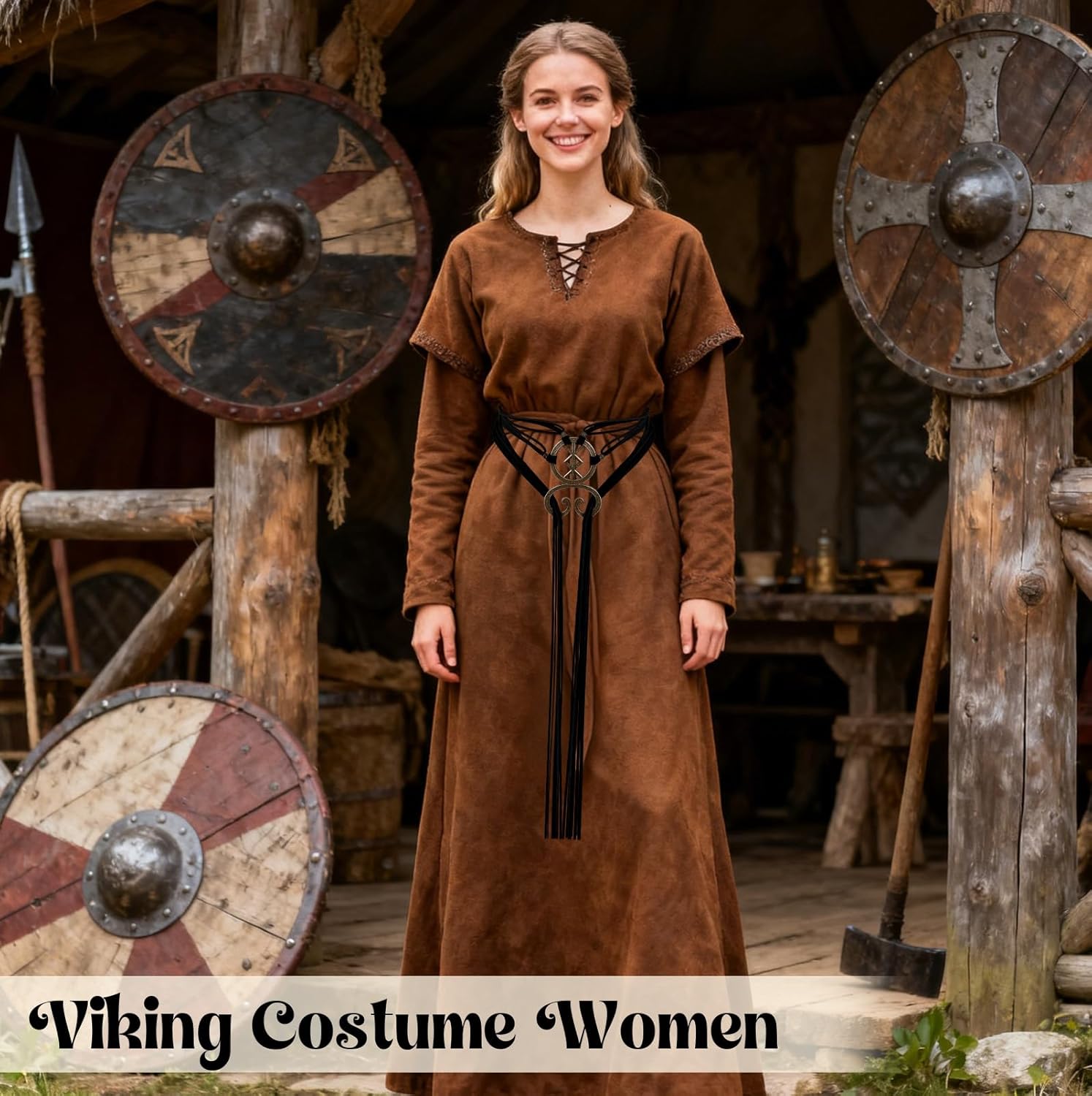 Viking Costume Women Belt with Troll Cross - Medieval Renaissance Accessory for Viking, Ren Faire Halloween Cosplay - Image 4