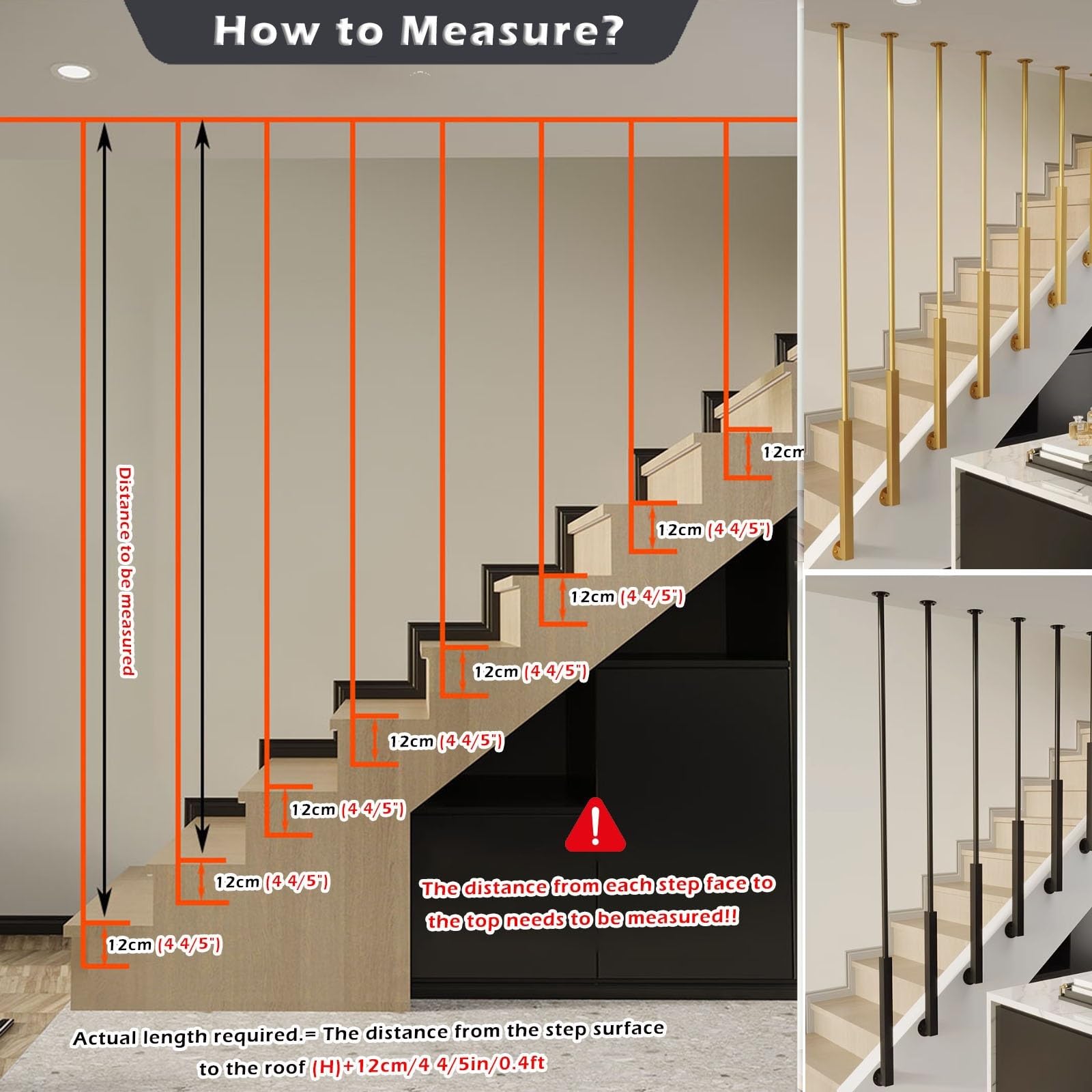 Metalowe Tralki Do Schodów, Okrągłe Wrzeciona Schodów Do Pokładu, Balisty Balustrad Schodów Wewnętrznych(H-40cm(1.3ft))