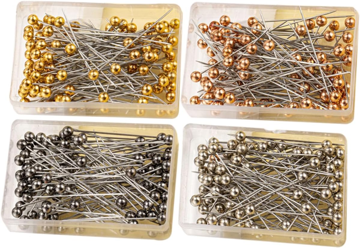 400pcs Ball Head Straight Pins for DIY Crafts Corsage Floral Arrangements Color Pearlized Pins Gold Rose Gold Silver Black Sewing Decoration