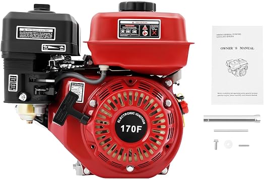 Gas Engine Motor 7.5HP 212CC 4-Stroke Gas Powered Engine with Air Cooling & Air Filter, 3000W Gas Powered Engine for Go-Karts, Minibikes, Lawnmowers, Log-Splitter