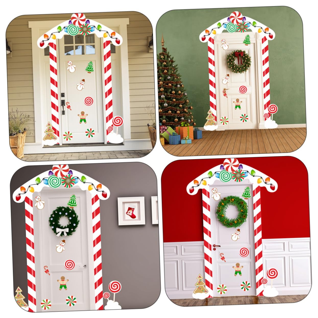 UKCOCO 2sets Adesivi Natalizi Per Decorazioni Festive Per Facili Applicare Su Lisce Per e