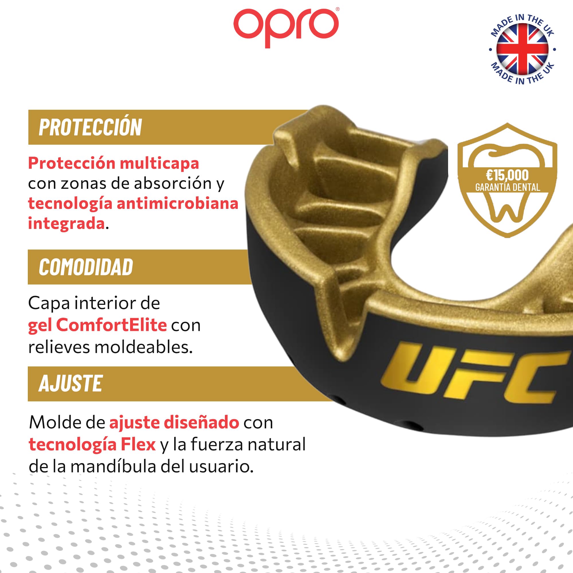 OPRO Protector Bucal Nivel Oro – Ajuste Premium para Adultos y Niños – Bucal para Boxeo, MMA, BJJ, Rugby y Hockey – Moldeo Fácil – con Garantía Dental Incluida - 4