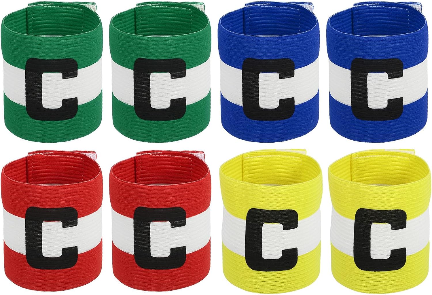 MECCANIXITY Soccer Captain Armband, Captain Arm Bands for Soccer Elastic Captain C Arm Band Sports Captain Armbands for Football Team Training Youth & Adult