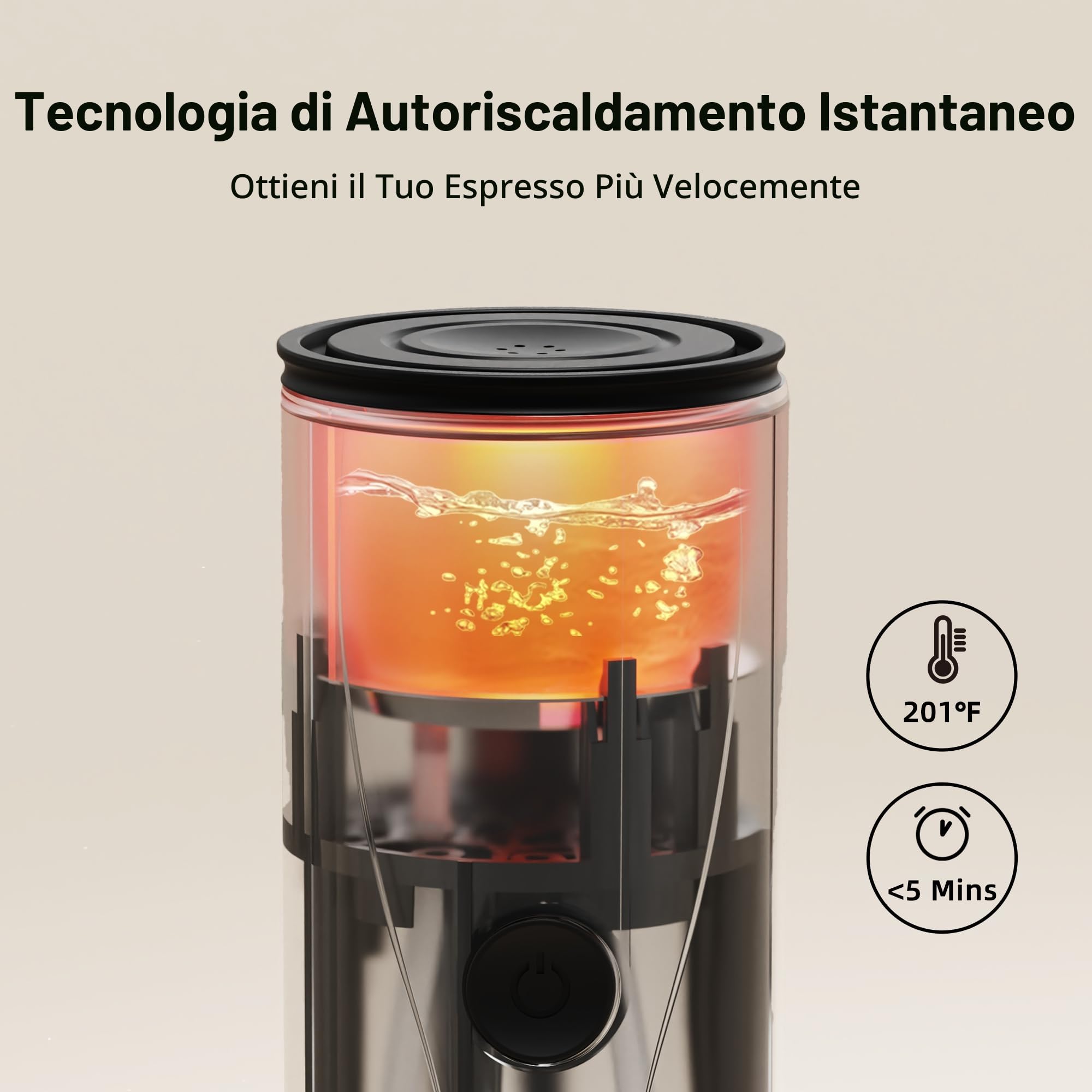 CERA+ macchina del caffè portatile eléctrica batteria，Caffè in polvere e capsule NS per macchina espresso,con borsa portatile Per camper da viaggio