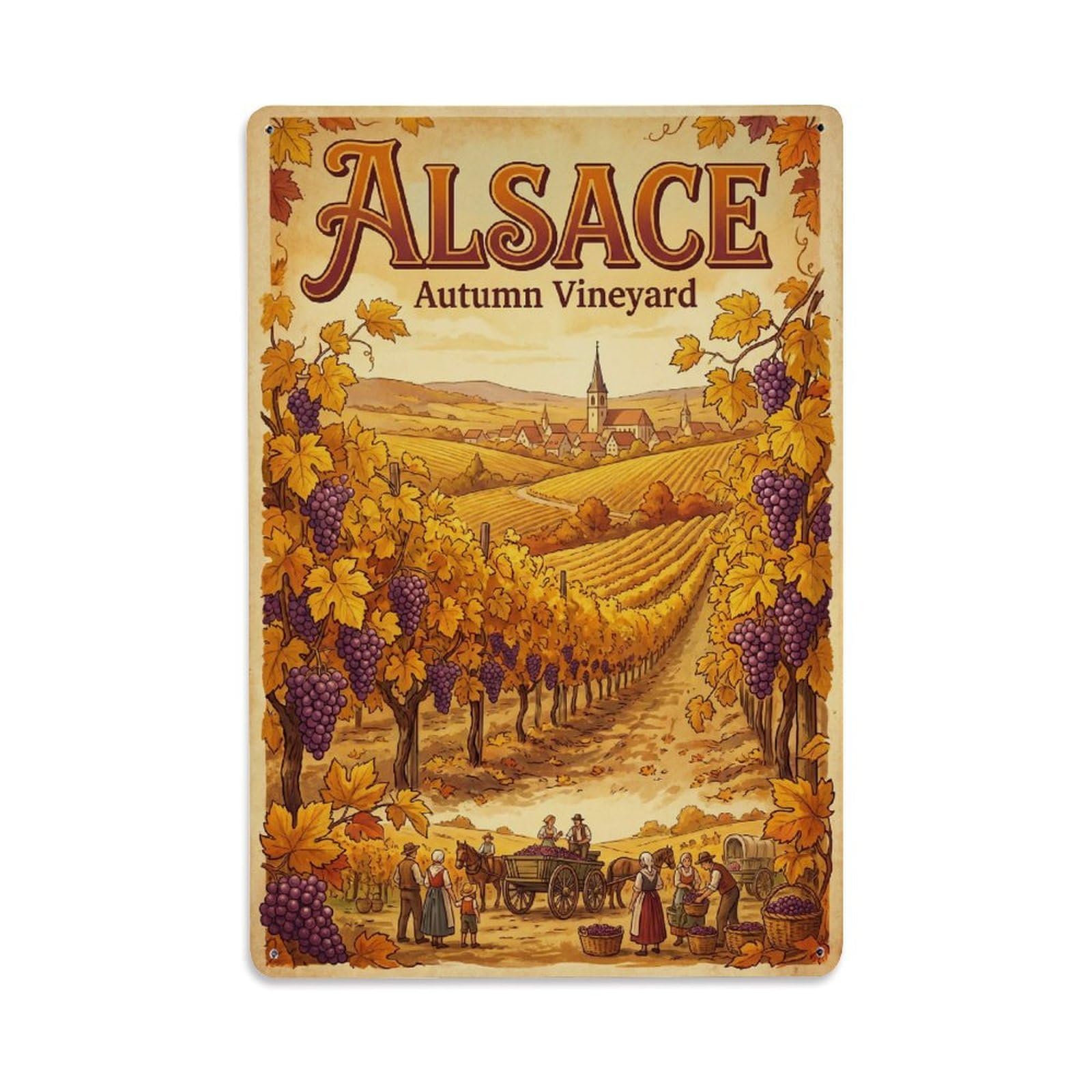 Gead 8X12inch Style Vintage Travel France Autumn Metal Tin Sign