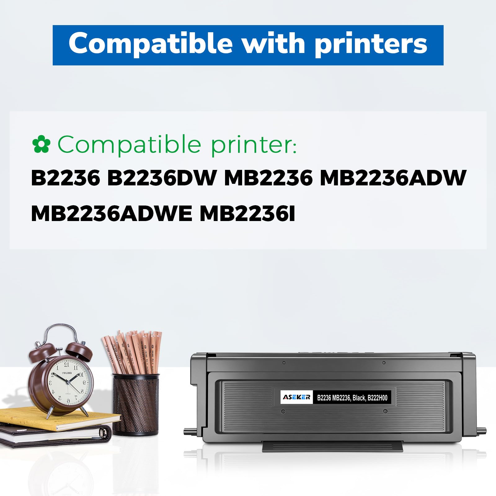 Toner B222H00 B222000 o dużej pojemności 3000 stron kompatybilny z drukarką Lexmark B2236 B2236DW MB2236 MB2236ADW MB2236ADWE MB2236I do drukarki (B222H00)