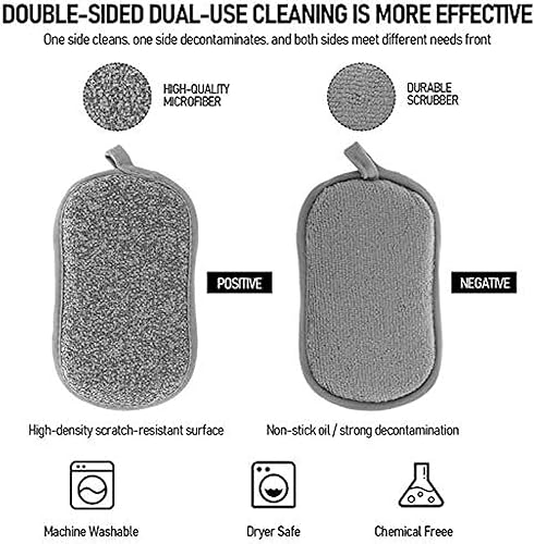 Miniatura 6 de EIGDAY Bar Keepers Friend - Limpiador de espuma en aerosol multiusos de 25.4 onzas con esponja de microfibra de doble cara y paño de microfibra