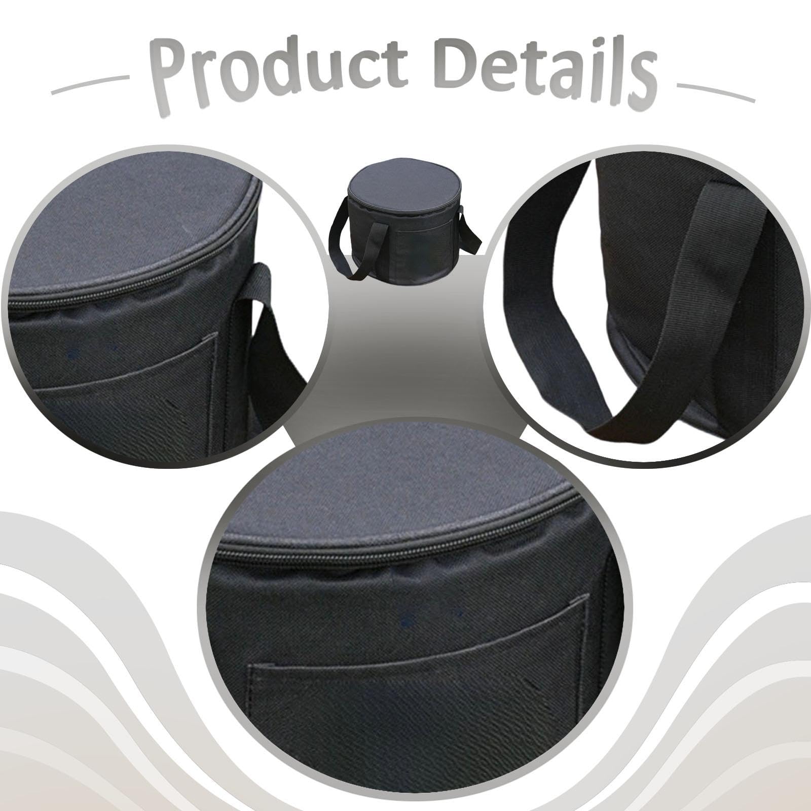 Snare Drum Tasche Percussion Instrument Tasche Hülle Tragetasche mit Wasserabweisendem Oxford Stoff Gepolstert Stoßfest für Musiker Musikproben Reisen, 35cmx35cm