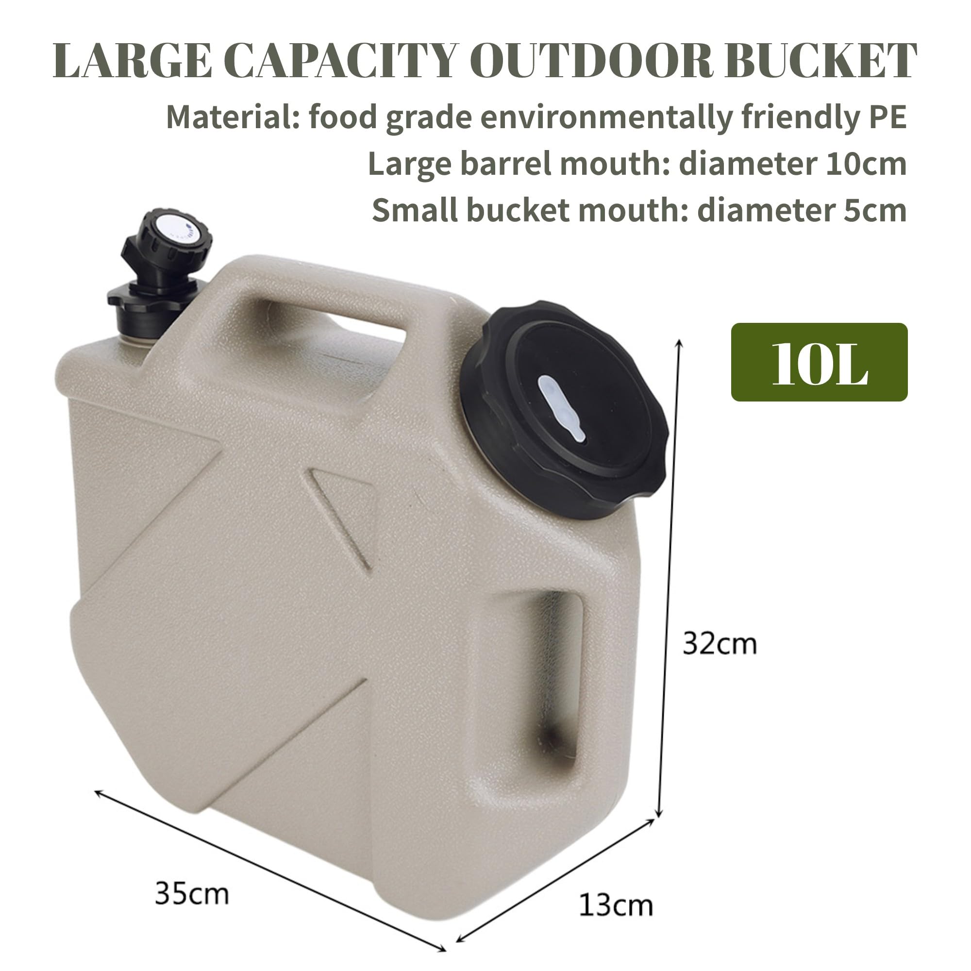 Contenitore d'acqua da 10 litri con rubinetto, durevole, portatile, per casa, campeggio, escursionismo, preparazione alle emergenze, grande capacità per famiglie e uso esterno