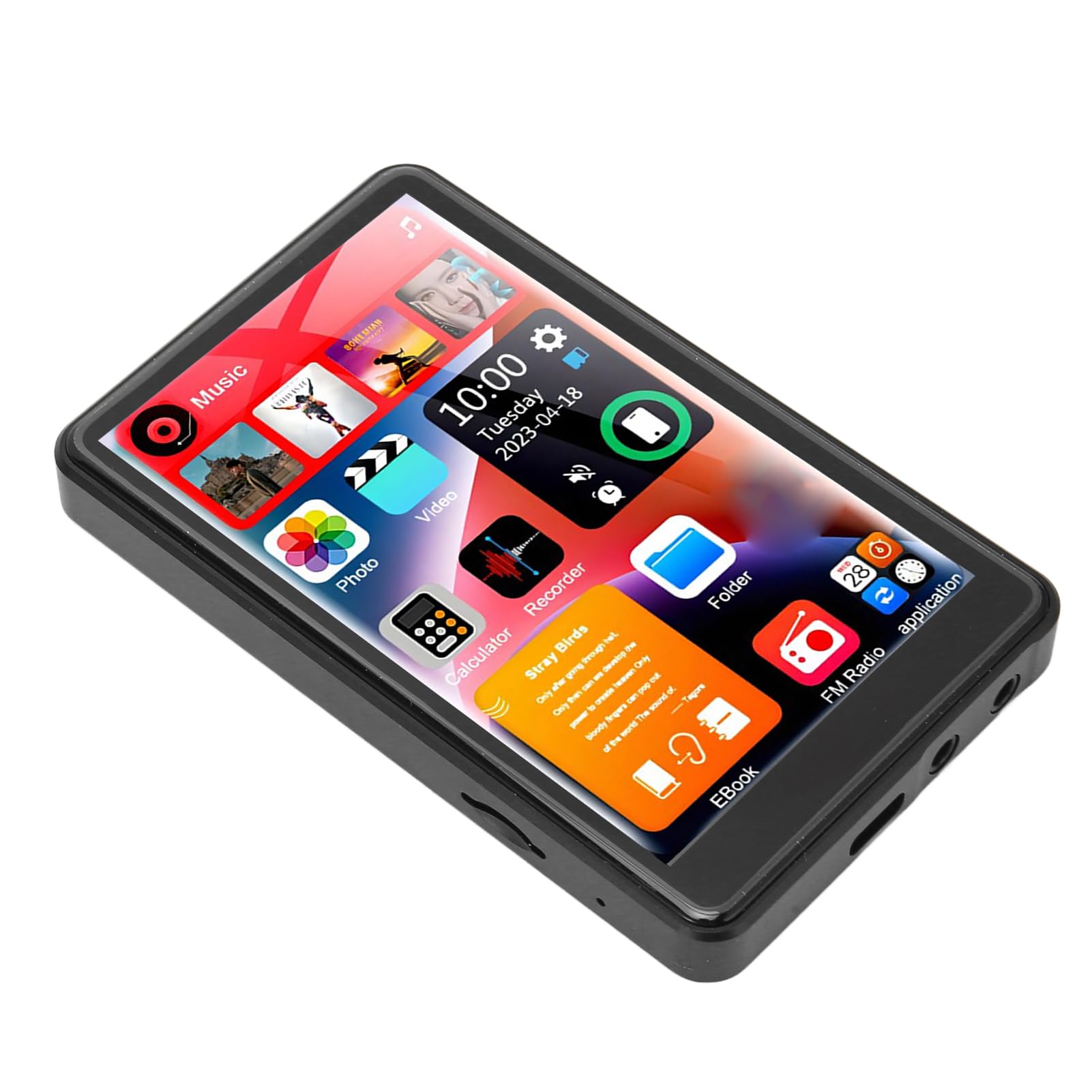 X20 - Reproductor de música MP3 de 4.0 pulgadas, Bluetooth 5.0, reproductor de audio digital portátil para amantes de la música con almacenamiento de 16 GB (negro)