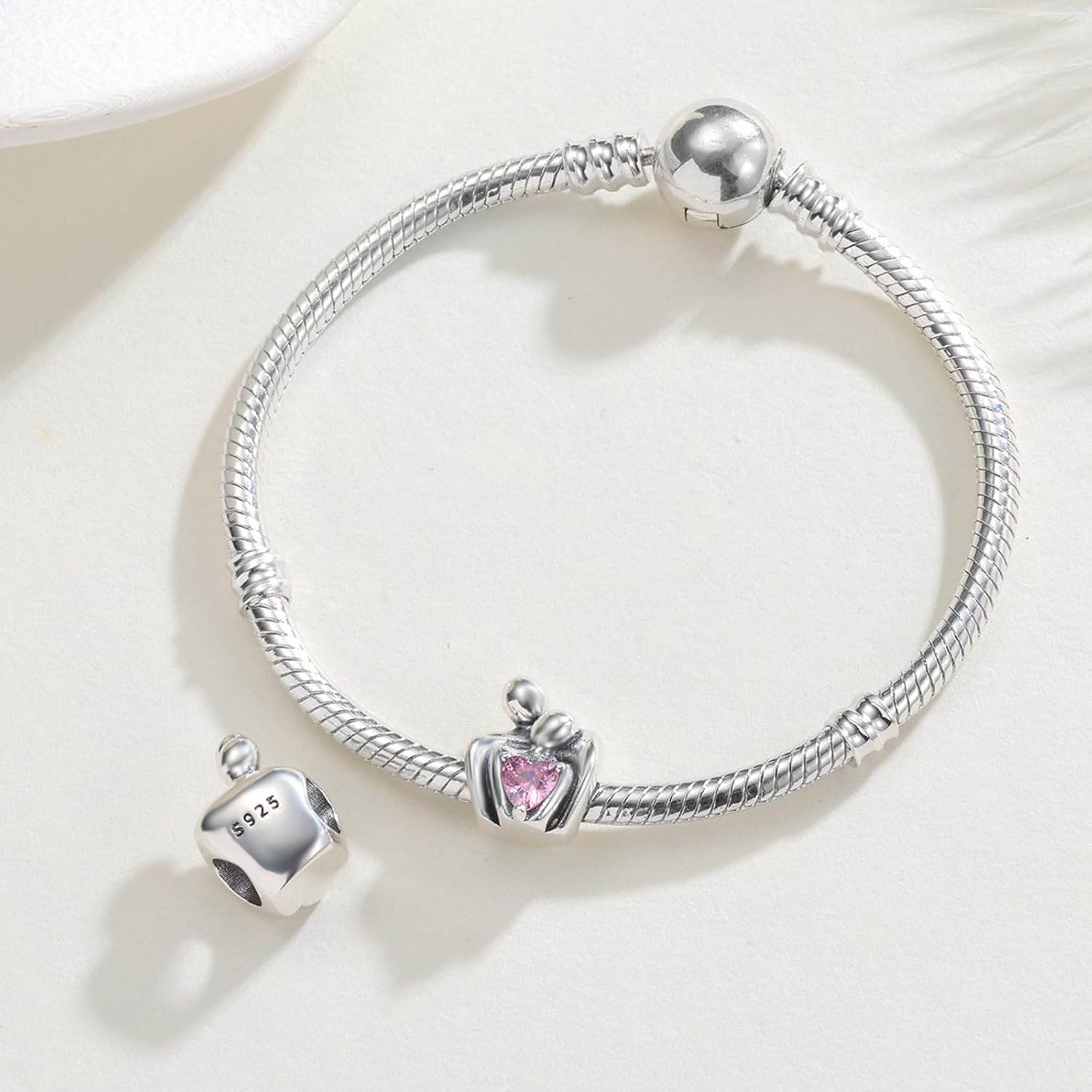 BOIGEGU Plated Silver Couple Hug Charm for Pandora Bracelets Lover Bead Embrace Characters Pendent Birthday/Valentine's Day Gift For Couples - Image 2