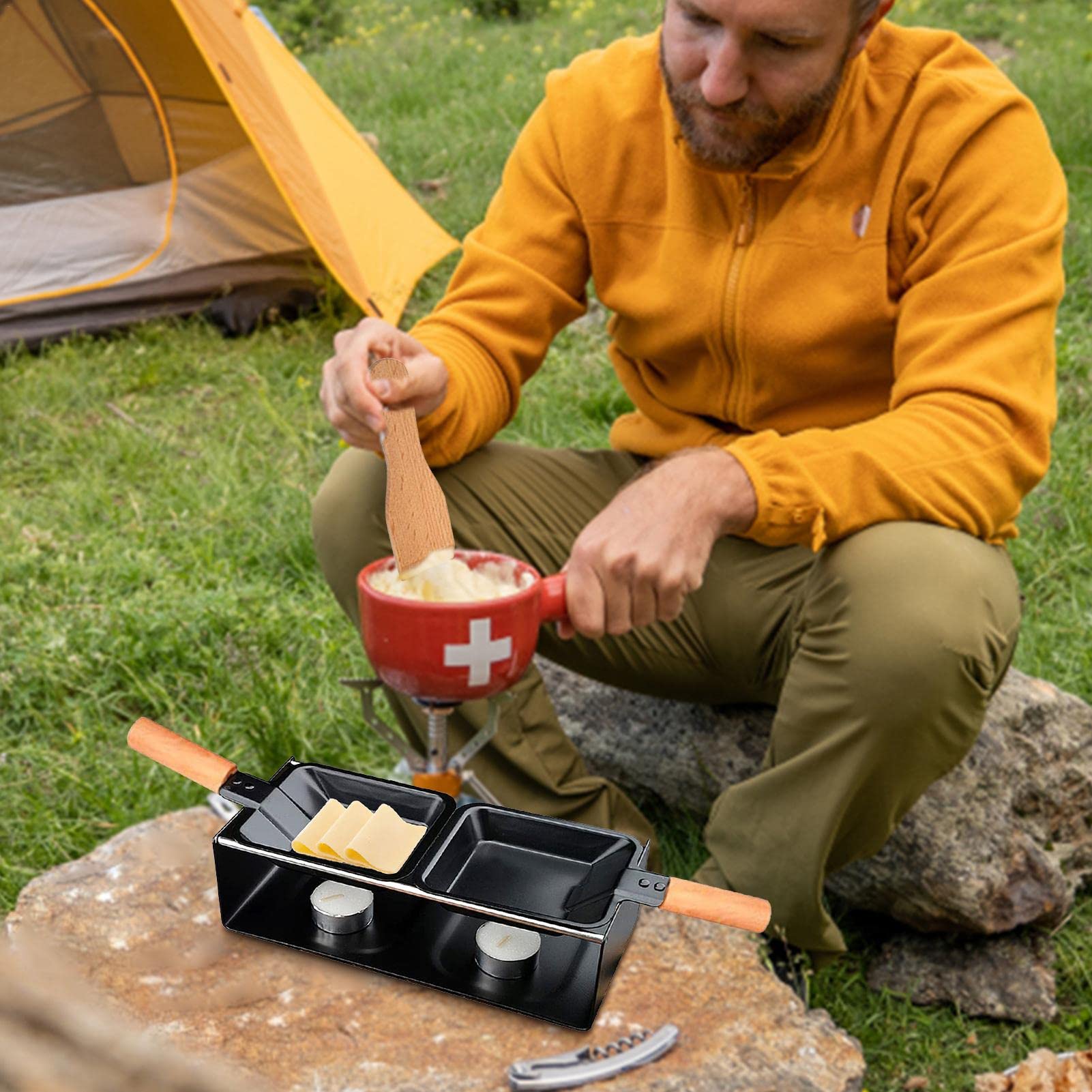 Amazon.co.jp: CosHall チーズラクレット ミニラクレット フォンデュ鍋