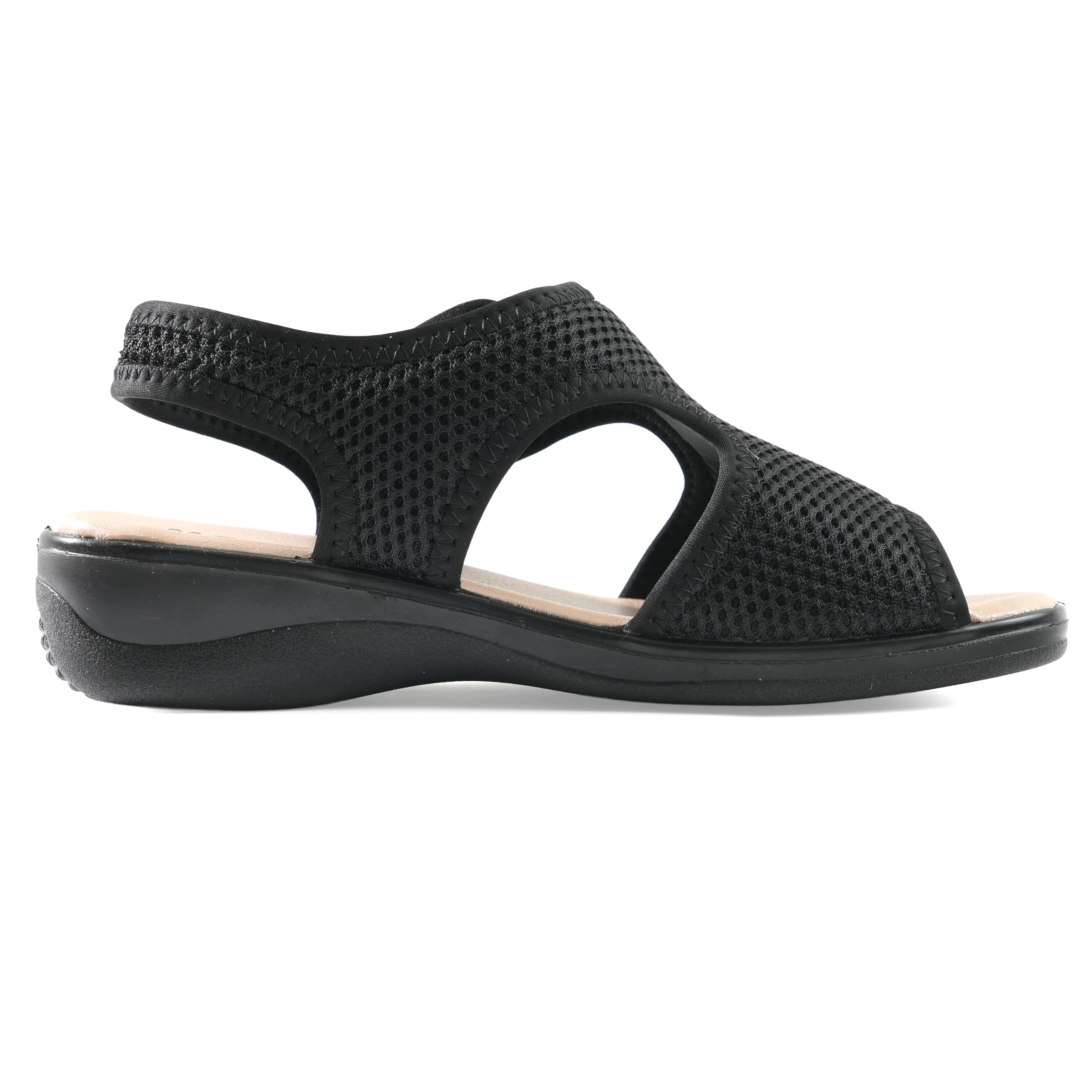 Sandali Donna Comfort Ortopedici con Strappo Regolabile Ideale per Anziani Tomaia Mesh Traspirante Zeppa 4,5 cm Suola Ammortizzata Antiscivolo Ideali Piedi Sensibili Estate