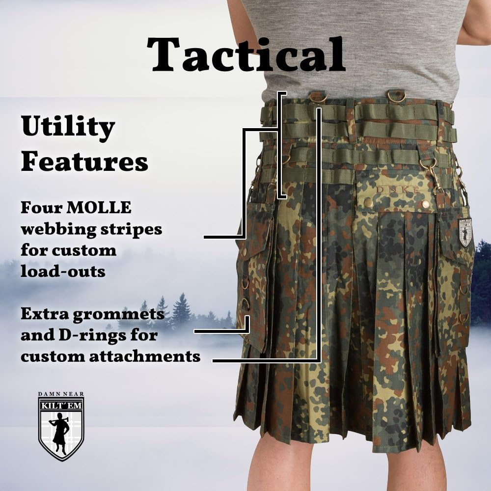 Damn Near Kilt 'Em Mens Cargo Tactical Utility Kilt - Traditional Kilt - Image 5