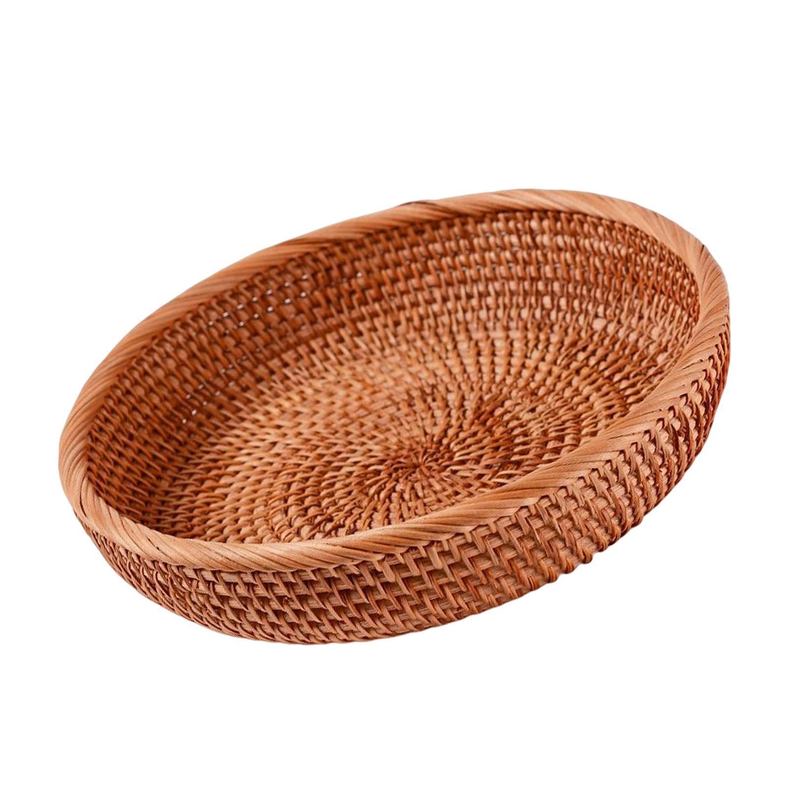 Zambuph Handwoven Decorative Basket Organizing Fruits Snacks Bread, L