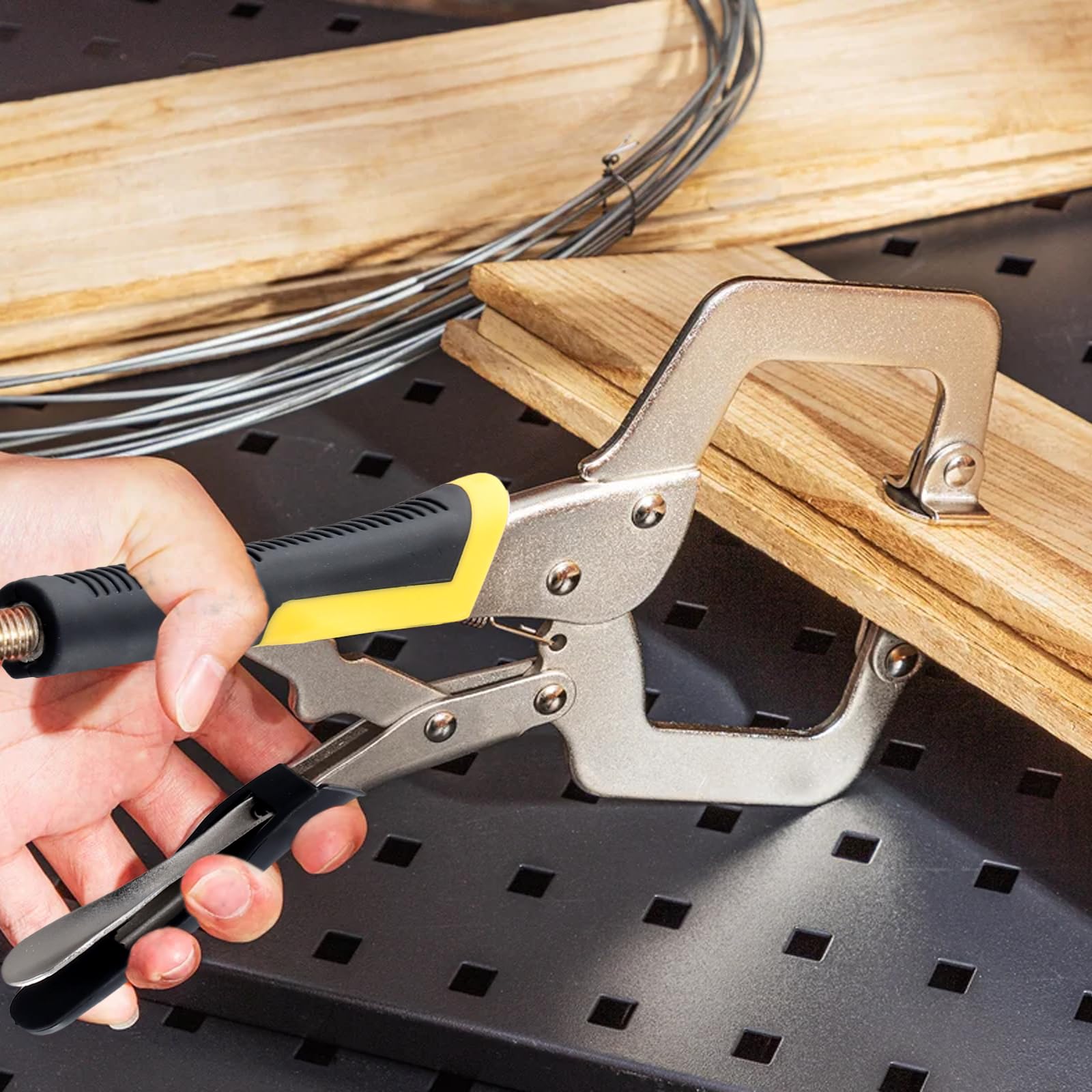 Lot de 3 Serre-joints en C, Pince Étau en Acier Robuste 11 Inch, Ouverture Max 8 cm, Pince de Serrage pour Travail du Bois, Soudure & Bricolage