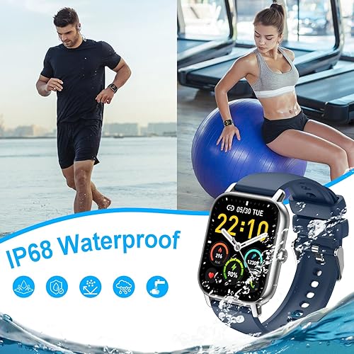 Miniatura 7 de Reloj inteligente (respuestahacer llamadas), relojes inteligentes de 1.85 pulgadas para hombres y mujeres, más de 110 modos deportivos, reloj de