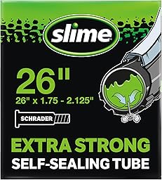 Slime 30059 Cámara Interior de Bicicleta con Sellante de Pinchazos Slime, Sellado Autónomo, Prevenir y Reparar, Válvula Schrader, 47/57 - 559 mm (26"x1,75-2,125")