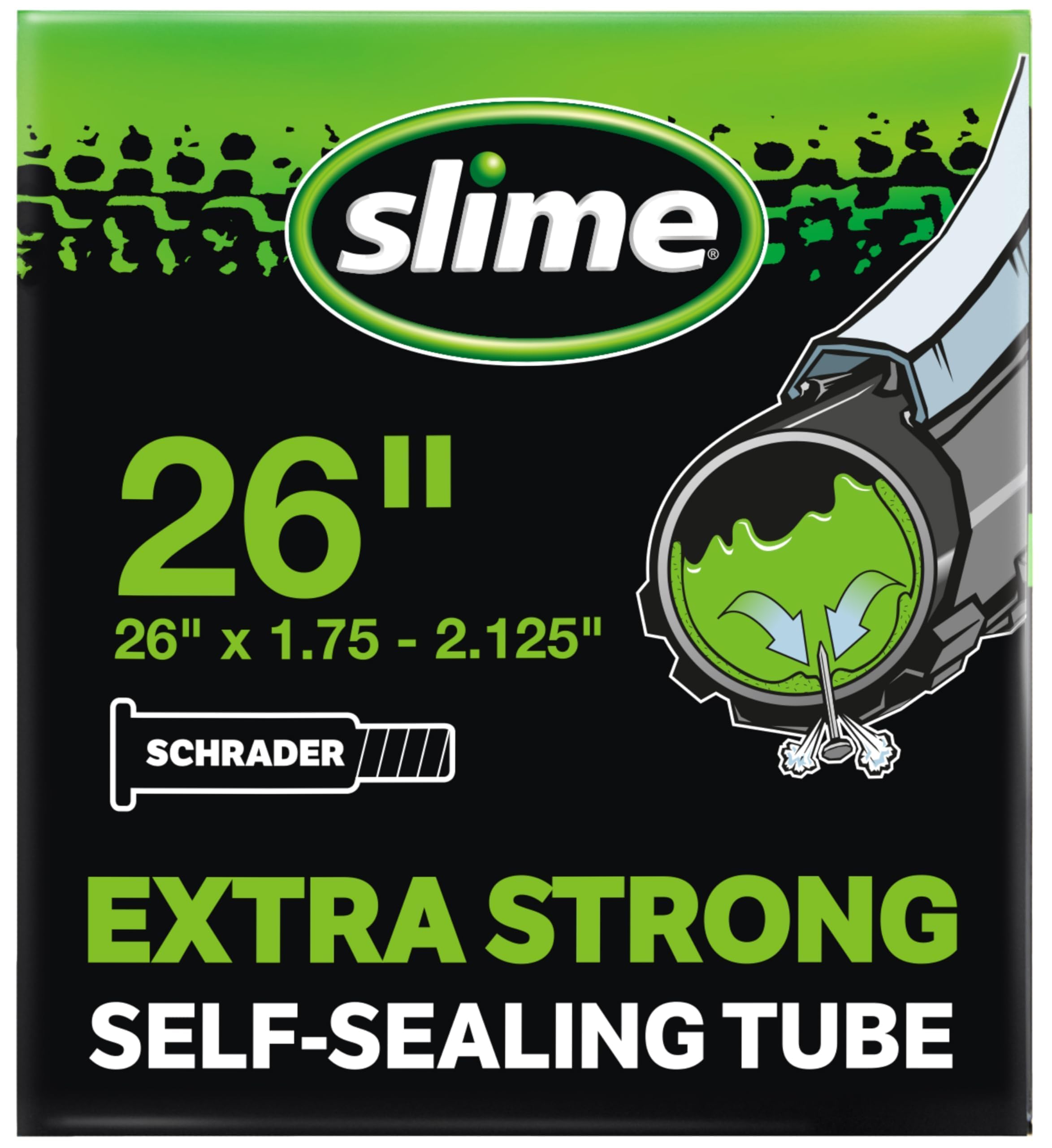 Slime Extra Strong Self-Sealing Inner Bike Tube for Bicycle Tires w/Slime Sealant Inside & Fibro-Seal Technology