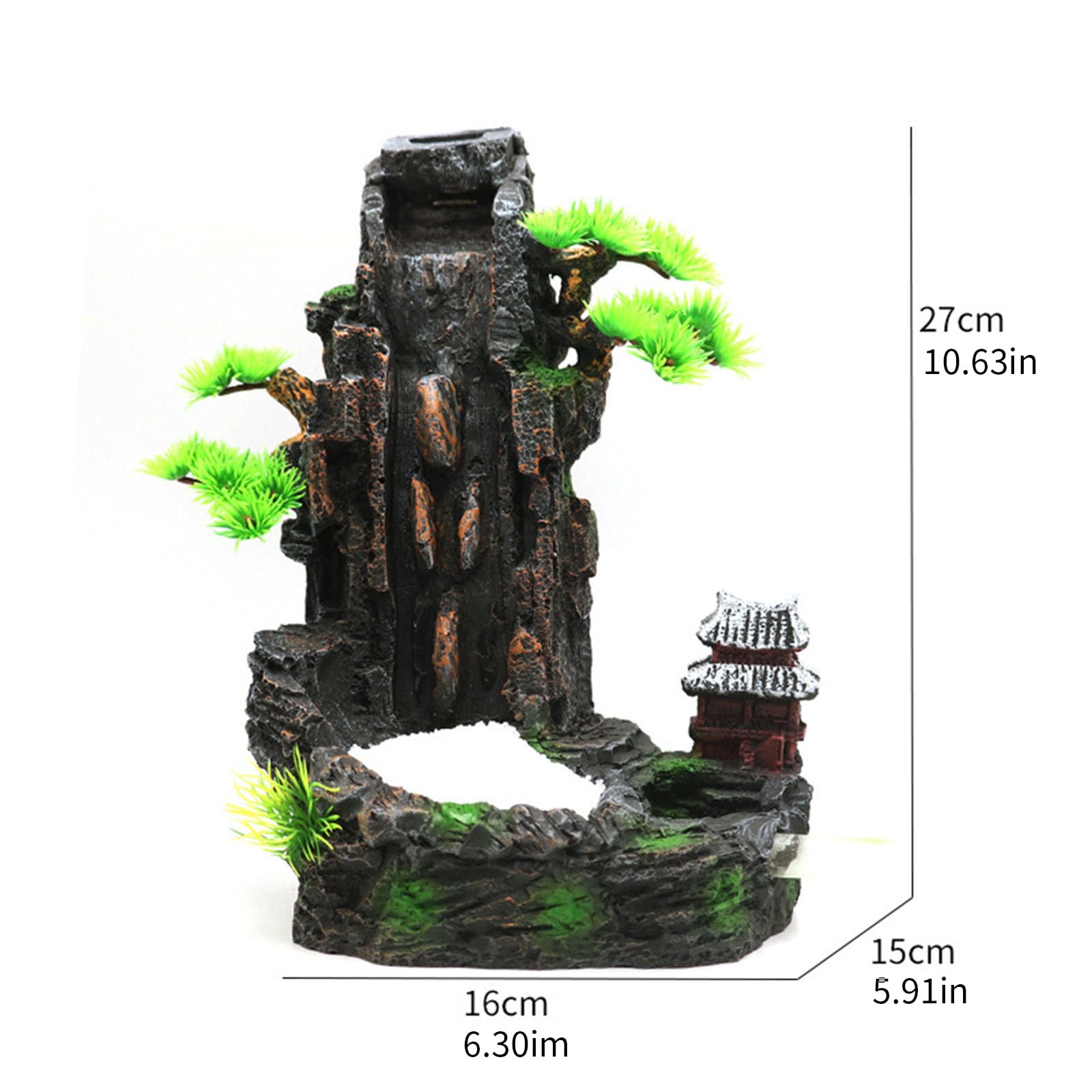 Rockery Tree Decorazione Acquario Resina Paesaggio Subacqueo Per Acquari Impostazione Dinamica Cascata Decori Acquario